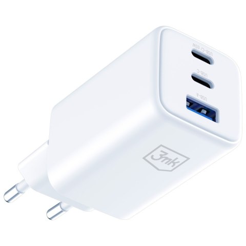 Ładowarka sieciowa 3MK Hyper GaN Charger 65W 1xUSB-A 2xUSB-C PD QC4+ biały