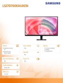 Monitor 27 cali ViewFinity S70D IPS 3840x2160 UHD 16:9 1xHDMI 1xDP 5ms PinP/PbyP 60Hz płaski 2Yd2d (LS27D700EAUXEN)