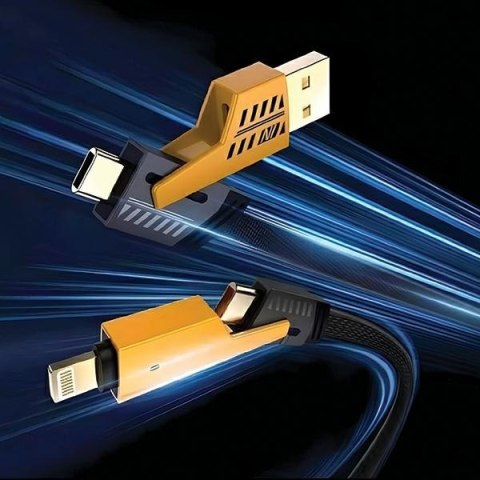 AWEI kabel CL-226 4w1 usb-c/lightning/USB-A czarny/black 65W/27W