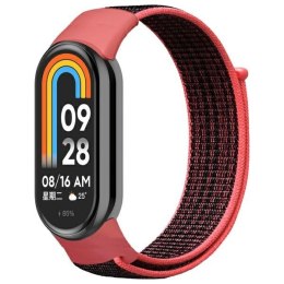 Beline pasek Mi Band 10/9/8 NylonLoop czerwono-czarny/red-black