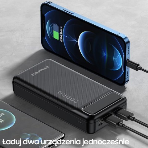 AWEI PowerBank P6K 20000mAh czarny/black 2xUSB/Micro-USB