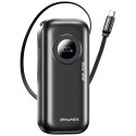 AWEI PowerBank PA-9 10000mAh 22.5W z wyciąganym kablem czarny/black