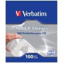 Koperty papierowe na dyski CD Verbatim 100szt biały 49976