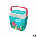 Przenośna Lodówka Aquapro Welcome Summer Wielokolorowy 25 L 38 x 29 x 39 cm (2 Sztuk)
