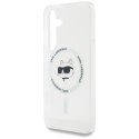 Etui Karl Lagerfeld Button Choupette Head Printed Logo MagSafe do Samsung Galaxy S25 biały