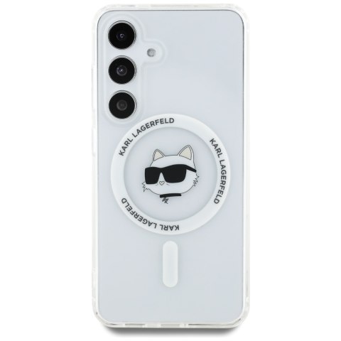 Etui Karl Lagerfeld Button Choupette Head Printed Logo MagSafe do Samsung Galaxy S25+ biały