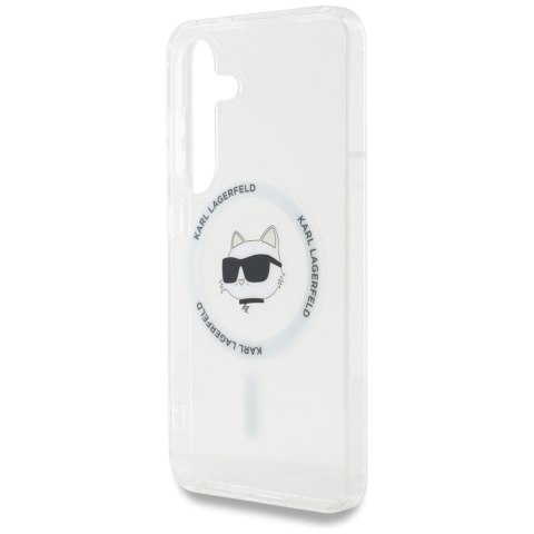 Etui Karl Lagerfeld Button Choupette Head Printed Logo MagSafe do Samsung Galaxy S25+ biały