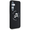 Etui Karl Lagerfeld Silicone Double Heads And Circle MagSafe do Samsung Galaxy S25+ czarny