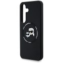 Etui Karl Lagerfeld Silicone Double Heads And Circle MagSafe do Samsung Galaxy S25+ czarny