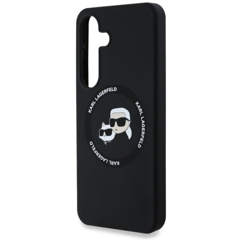 Etui Karl Lagerfeld Silicone Double Heads And Circle MagSafe do Samsung Galaxy S25+ czarny