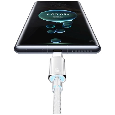 Kabel USAMS Cloud Series US-SJ658 6A USB-A do USB-C 1,2m różowy