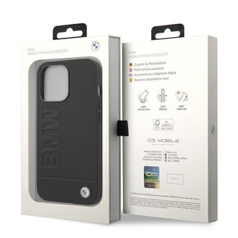 Etui BMW BMHCP14LSLLBK iPhone 14 Pro6,1" czarny/black Leather Stamp