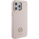 Guess GUHCP15XM4DGPP iPhone 15 Pro Max 6.7" jasnoróżowy/pink hardcase Silicone Logo Strass 4G
