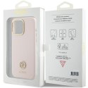 Guess GUHCP15XM4DGPP iPhone 15 Pro Max 6.7" jasnoróżowy/pink hardcase Silicone Logo Strass 4G