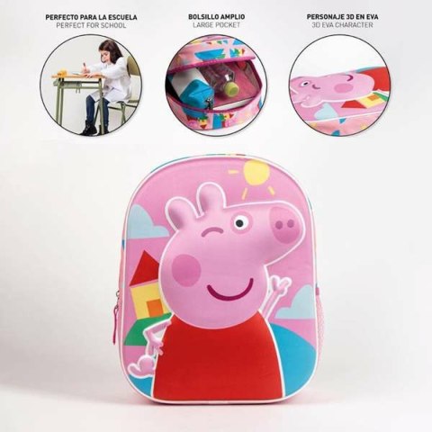 Plecak szkolny 3D Peppa Pig Różowy 25,0 x 31,0 x 10,0 cm