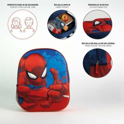 Plecak szkolny 3D Spider-Man Niebieski 25,0 x 31,0 x 10,0 cm