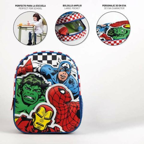 Plecak szkolny 3D The Avengers Czarny 25,0 x 31,0 x 10,0 cm