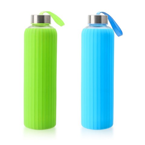 Butelka wody Bewinner Szkło Silikon 600 ml (24 Sztuk)