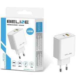 Ładowarka sieciowa Beline 45W GaN USB-A/USB-C BLN2CW45 biały