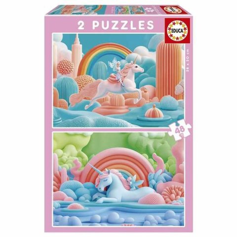 Układanka puzzle Educa Magic Unicorns (2 Sztuk)
