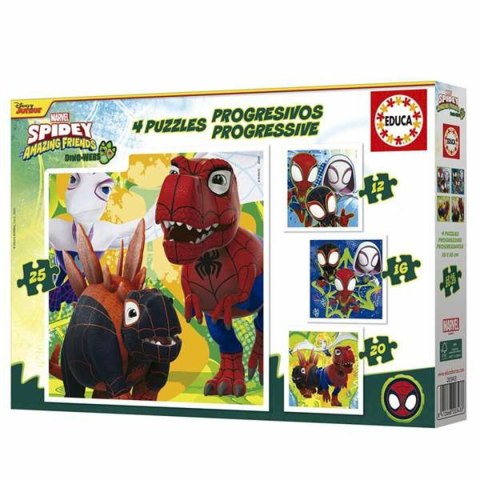 Zestaw 4 Puzzli Educa Dino Spidey (4 Sztuk)