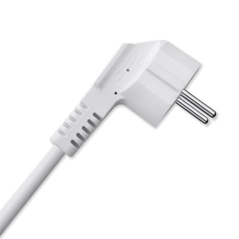 Kostka zasilająca przedłużacz 6w1 z podświetlanym włącznikiem | 3x AC | 2x USB | 1x USB-C PD 20W | biała | kabel 2m