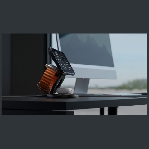 Ładowarka indukcyjna Bazic Gomag Gyre składna z obrotową bazą 3w1 15W Fast Charging złoty