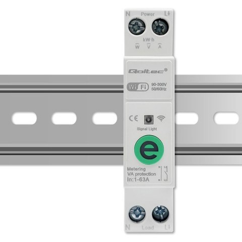 Przekaźnik 63A na szynę DIN z licznikiem energii elektrycznej | eWeLink od Sonoff | Wi-Fi | Dioda LED
