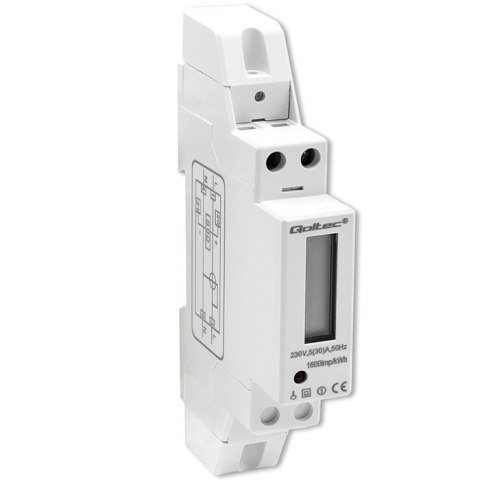 Jednofazowy elektroniczny licznik | miernik zużycia energii na szynę DIN | 230V | 30A | LCD | 1P