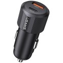 Ładowarka samochodowa USAMS YT Series CC283 60W 1xUSB-A 1xUSB-C czarny