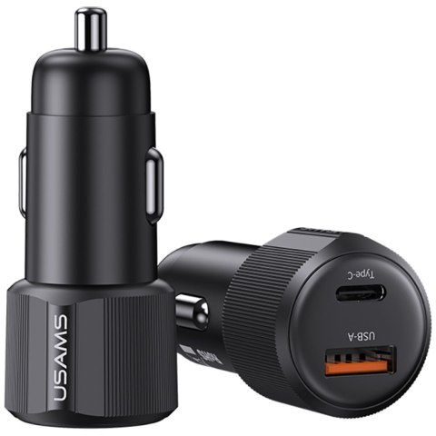 Ładowarka samochodowa USAMS YT Series CC283 60W 1xUSB-A 1xUSB-C czarny