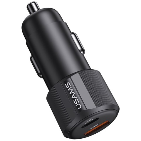 Ładowarka samochodowa USAMS YT Series CC283 60W 1xUSB-A 1xUSB-C czarny