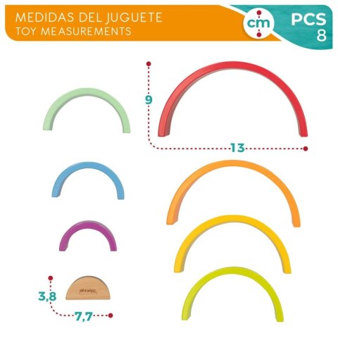 Drewniane Puzzle dla Dzieci Woomax Tęcza 8 Części 4 Sztuk