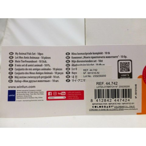 Zestaw Zwierząt Gospodarskich Winfun Plastikowy 10 Części 6 x 5,5 x 5 cm (6 Sztuk)