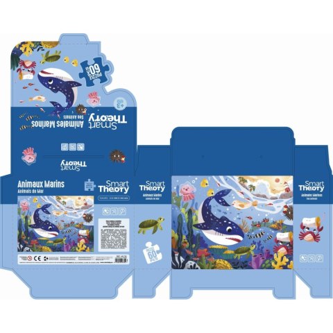 Puzzle dla dzieci Colorbaby Sea Animals 60 Części 60 x 44 cm (6 Sztuk)