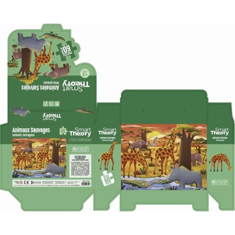 Puzzle dla dzieci Colorbaby Wild Animals 60 Części 60 x 44 cm (6 Sztuk)