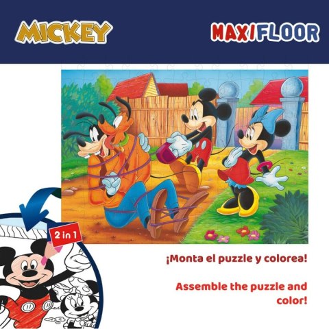 Puzzle dla dzieci Mickey Mouse Dwustronny 108 Części 70 x 1,5 x 50 cm (6 Sztuk)