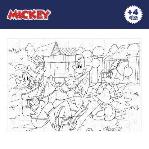 Puzzle dla dzieci Mickey Mouse Dwustronny 108 Części 70 x 1,5 x 50 cm (6 Sztuk)