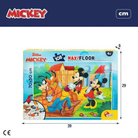 Puzzle dla dzieci Mickey Mouse Dwustronny 108 Części 70 x 1,5 x 50 cm (6 Sztuk)