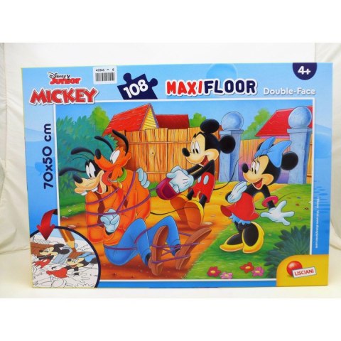 Puzzle dla dzieci Mickey Mouse Dwustronny 108 Części 70 x 1,5 x 50 cm (6 Sztuk)