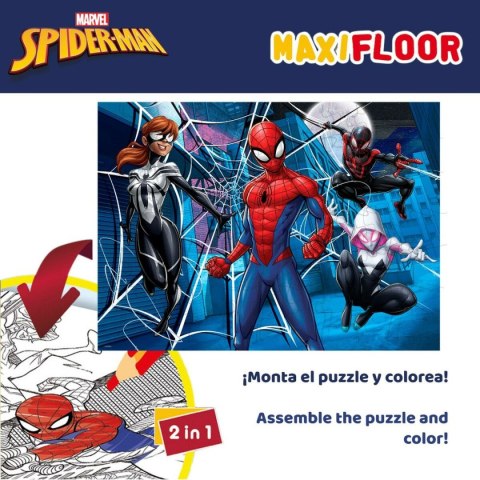 Puzzle dla dzieci Spider-Man Dwustronny 60 Części 70 x 1,5 x 50 cm (6 Sztuk)
