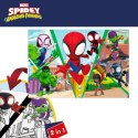 Puzzle dla dzieci Spidey Dwustronny 50 x 35 cm 24 Części (12 Sztuk)