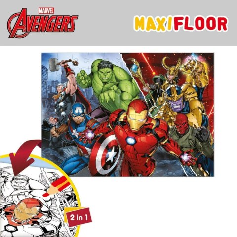 Puzzle dla dzieci The Avengers Dwustronny 108 Części 70 x 1,5 x 50 cm (6 Sztuk)