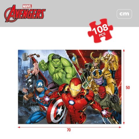 Puzzle dla dzieci The Avengers Dwustronny 108 Części 70 x 1,5 x 50 cm (6 Sztuk)