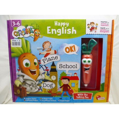 Zabawa Edukacyjna Lisciani Giochi Carotina Baby Happy English 4,5 x 14,5 x 3 cm Elektroniczne układanka puzzle (6 Sztuk)