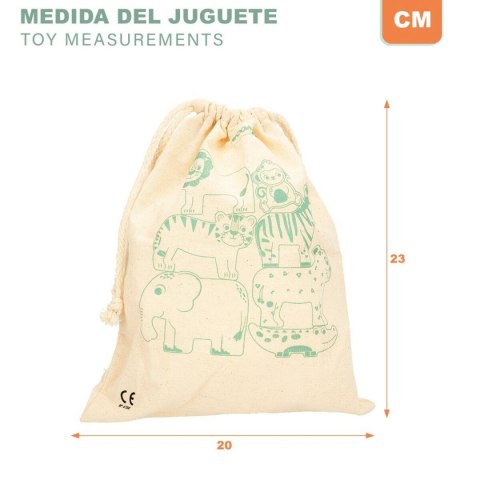 Zabawa w Budowanie + Figury Woomax zwierzęta 16 Części 7 x 7 x 1,5 cm (6 Sztuk)