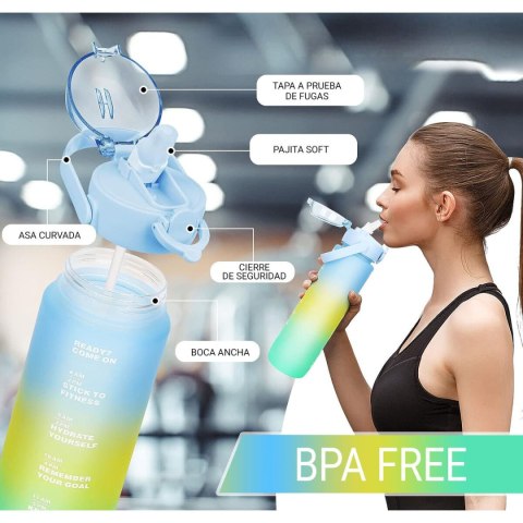 Butelka wody Bewinner Wielokolorowy 800 ml 7,3 x 7,3 x 23,5 (12 Sztuk)