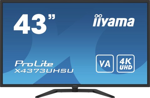 Iiyama ProLite X4373UHSU-B1 monitor komputerowy 108 cm (42.5") 3840 x 2160 px 4K Ultra HD Czarny