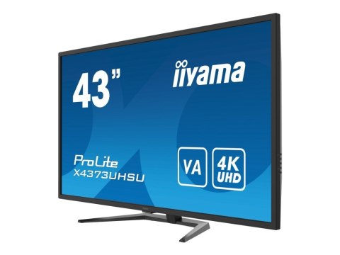 Iiyama ProLite X4373UHSU-B1 monitor komputerowy 108 cm (42.5") 3840 x 2160 px 4K Ultra HD Czarny