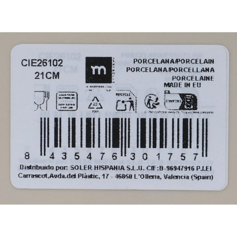 Talerz głęboki Inde Cies Ø 21 cm (12 Sztuk)